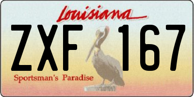 LA license plate ZXF167