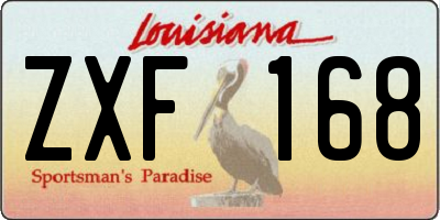 LA license plate ZXF168