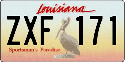 LA license plate ZXF171