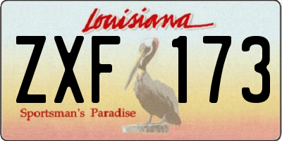 LA license plate ZXF173