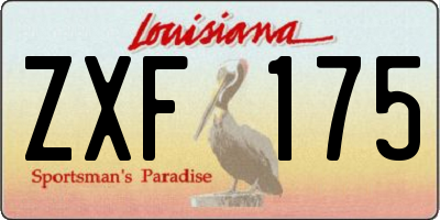 LA license plate ZXF175
