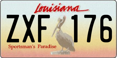 LA license plate ZXF176