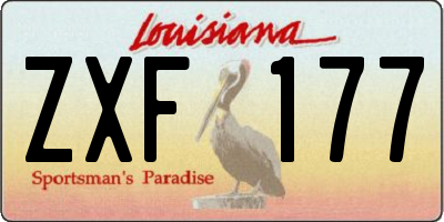 LA license plate ZXF177