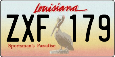 LA license plate ZXF179