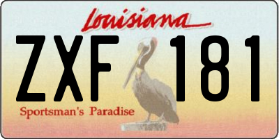 LA license plate ZXF181