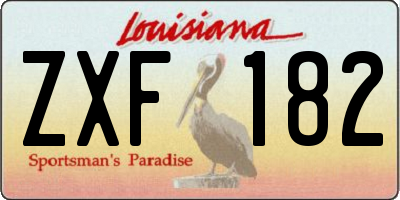 LA license plate ZXF182