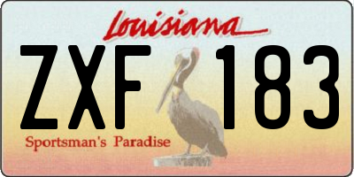 LA license plate ZXF183