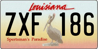 LA license plate ZXF186