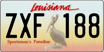 LA license plate ZXF188