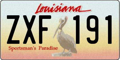 LA license plate ZXF191