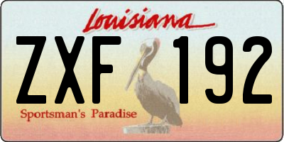 LA license plate ZXF192