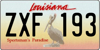 LA license plate ZXF193