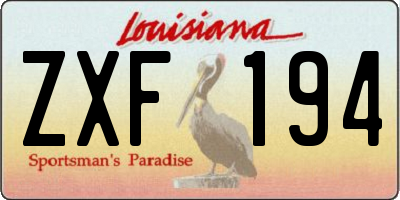 LA license plate ZXF194