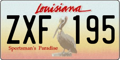 LA license plate ZXF195