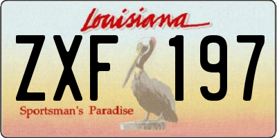 LA license plate ZXF197