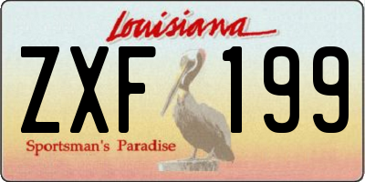 LA license plate ZXF199