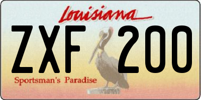 LA license plate ZXF200