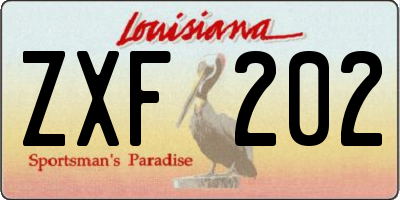 LA license plate ZXF202