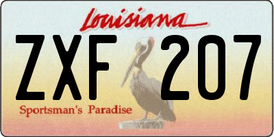 LA license plate ZXF207