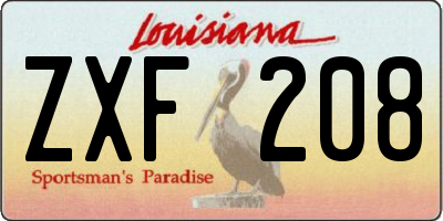 LA license plate ZXF208