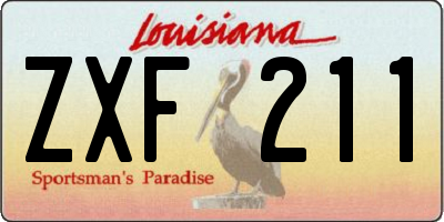 LA license plate ZXF211