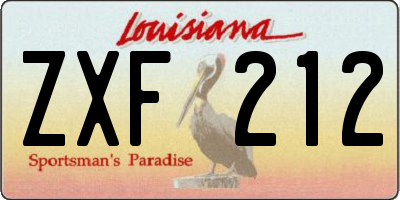 LA license plate ZXF212