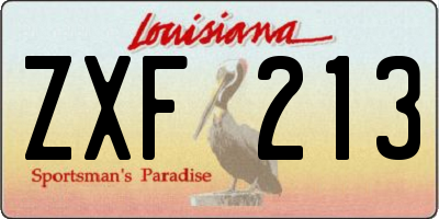 LA license plate ZXF213