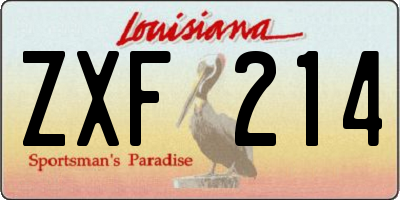 LA license plate ZXF214