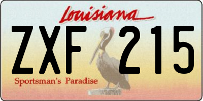 LA license plate ZXF215
