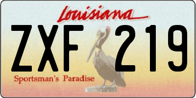 LA license plate ZXF219