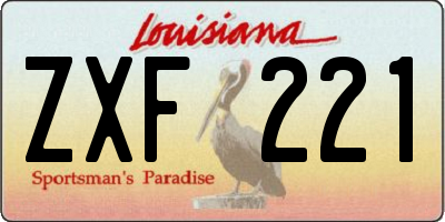 LA license plate ZXF221