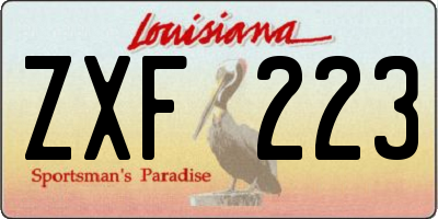 LA license plate ZXF223