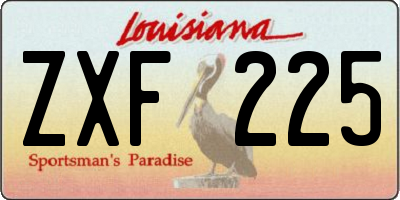 LA license plate ZXF225