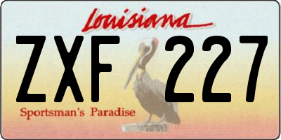 LA license plate ZXF227