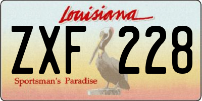 LA license plate ZXF228