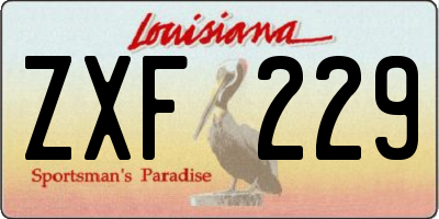 LA license plate ZXF229