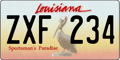 LA license plate ZXF234