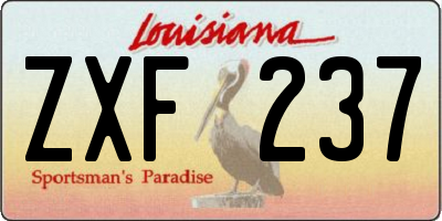 LA license plate ZXF237