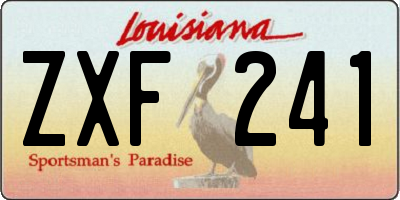 LA license plate ZXF241