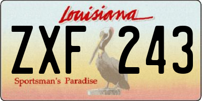 LA license plate ZXF243