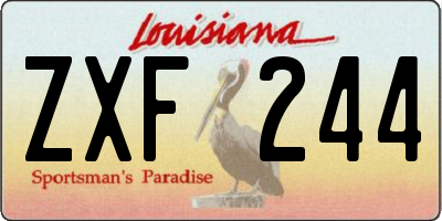 LA license plate ZXF244
