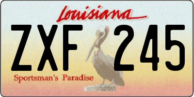 LA license plate ZXF245