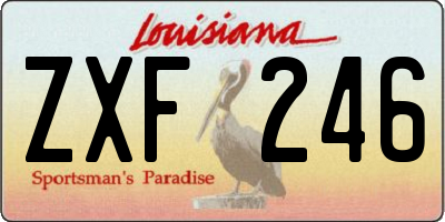 LA license plate ZXF246