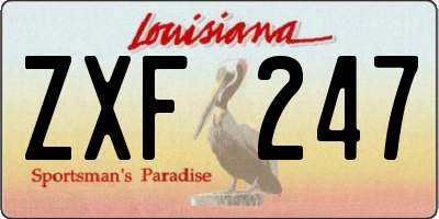 LA license plate ZXF247