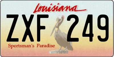 LA license plate ZXF249