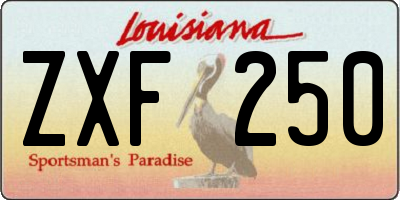 LA license plate ZXF250