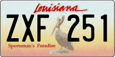LA license plate ZXF251