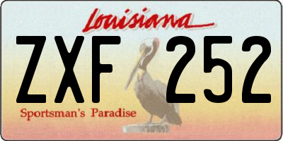 LA license plate ZXF252
