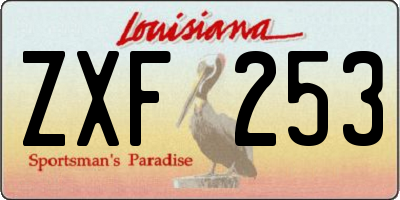 LA license plate ZXF253