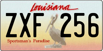 LA license plate ZXF256